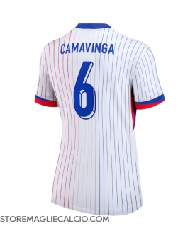 Francia Eduardo Camavinga #6 Maglia Gara Trasferta Repliche Europei 2024 Donna